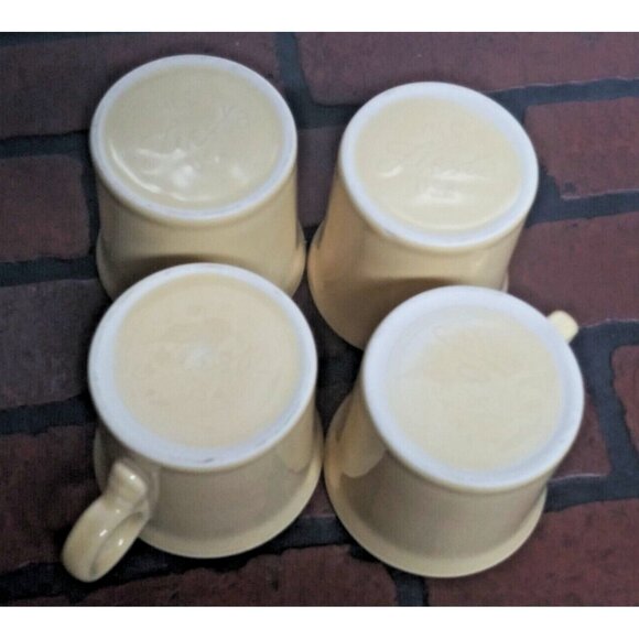 4 Homer Laughlin Fiesta Ware Coffee Mugs Yellow round handle - Picture 7 of 10